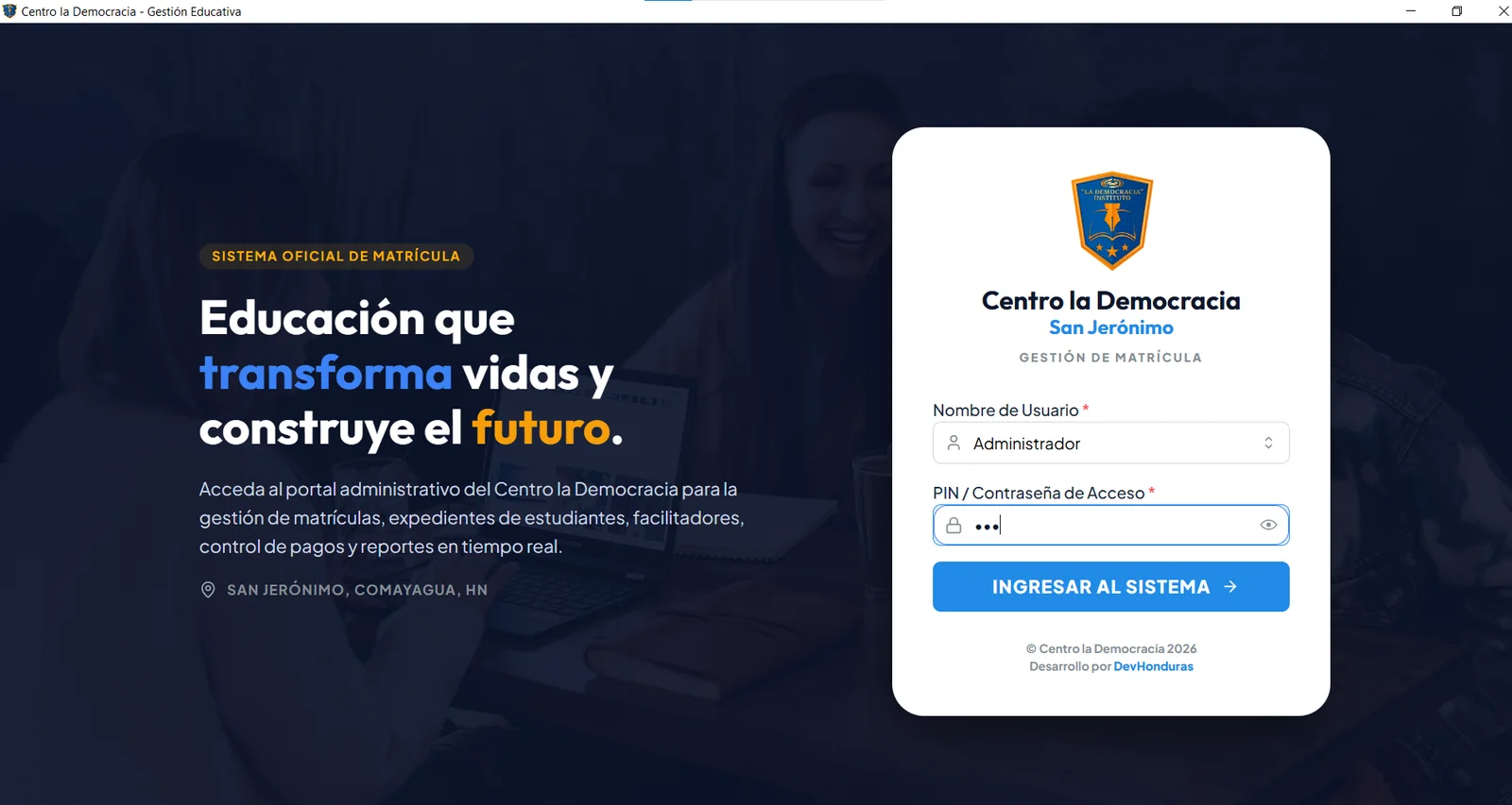 Centro La Democracia: Sistema Integral de Gestión Educativa & Matrícula (EDUCATODOS) - Portal Oficial de Acceso